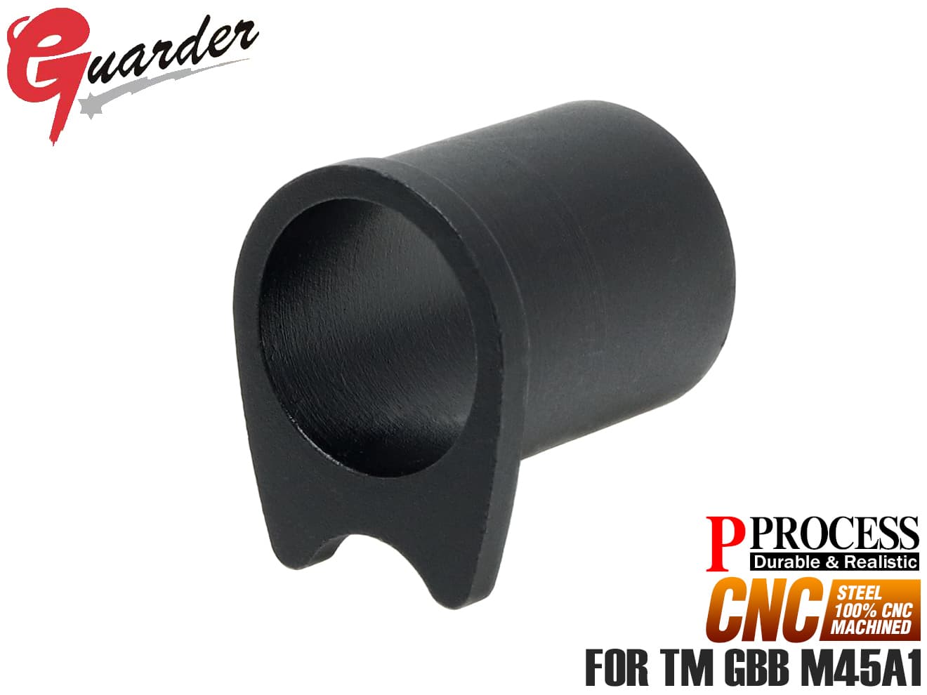 楽天ミリタリーベースM45A1-06（BK）■GUARDER スチールCNC バレルブッシング TM M45A1◆東京マルイ GBB M45A1対応 リアル質感 PPROSECC処理 耐久性アップ 補修 代替にも
