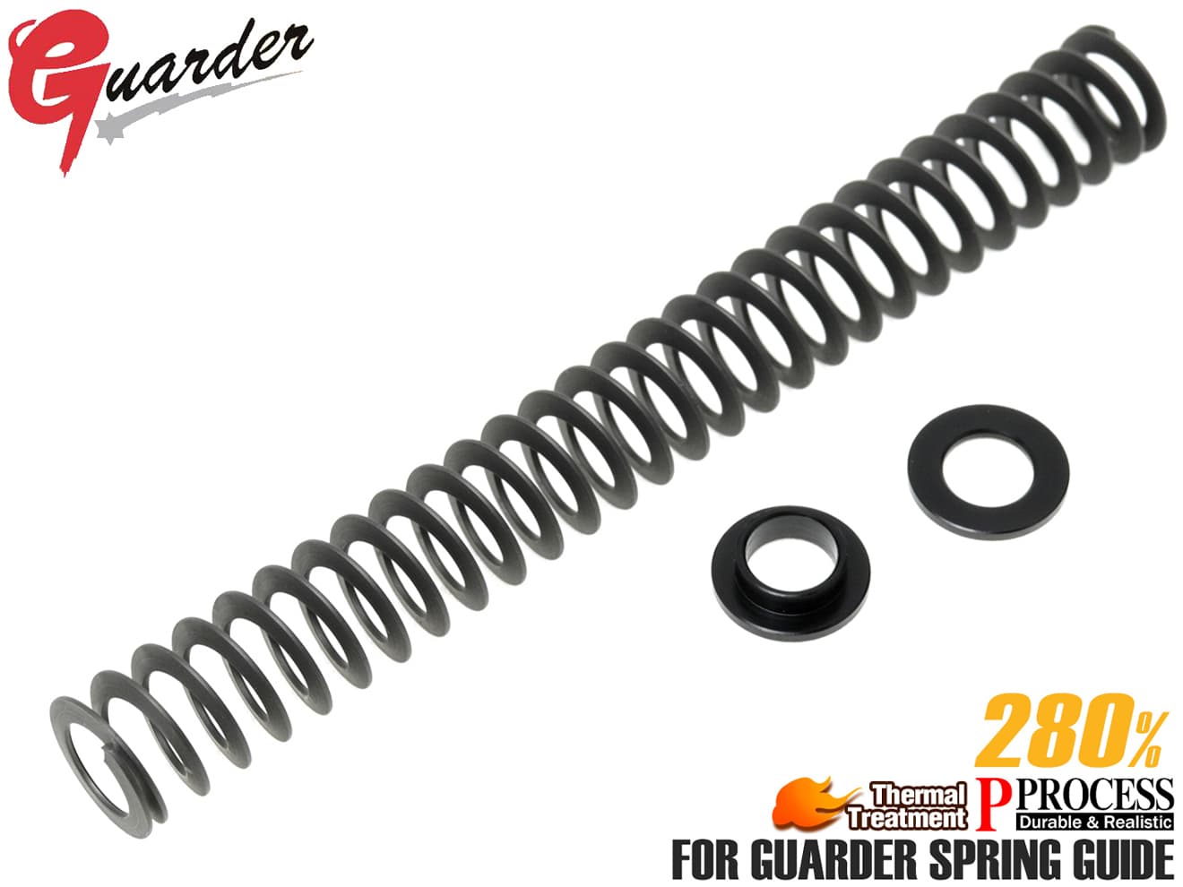 PS-90■GUARDER 90mm スチール リーフ リコイルスプリング ◆ガーダー製 リコイルスプリングガイド GLK-17/GLK-193/M&P9-03対応 強化SP 280%