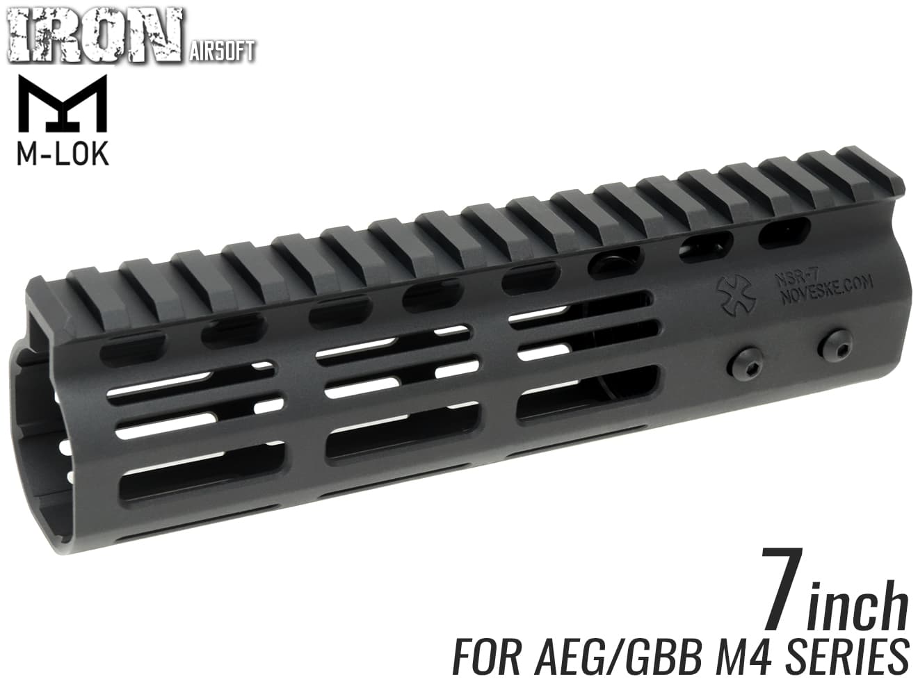 IRON AIRSOFT NSRタイプ M-LOK 7インチ RAS◆マルイ AEG GBB M4 MWS KSC M4 ガスブロ モジューラー エムロック Mロックハンドガード ドレスアップ シンプル 軽量