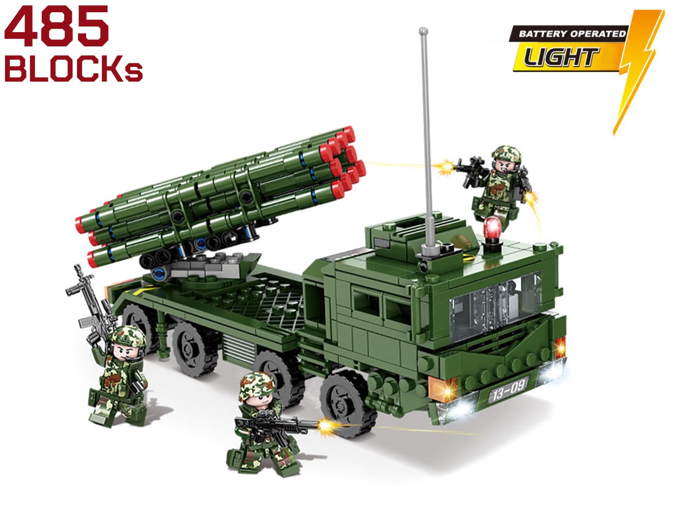 AFM 中国軍 AR-3 PHL-16 自走式多弾ロケットランチャー 485Blocks 中国軍隊 ミリタリー 模型 自走式ミサイルランチャー ブロック