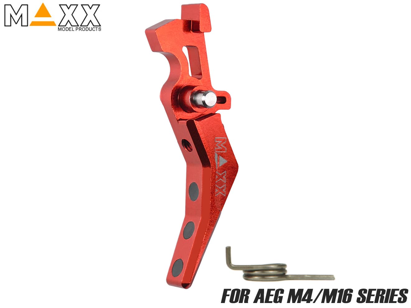 MAXX アルミCNC アドバンスド トリガー type B for AEG M4 レッド各社スタンダード系 電動ガン M4/M16シリーズ対応 FCUユニット対応