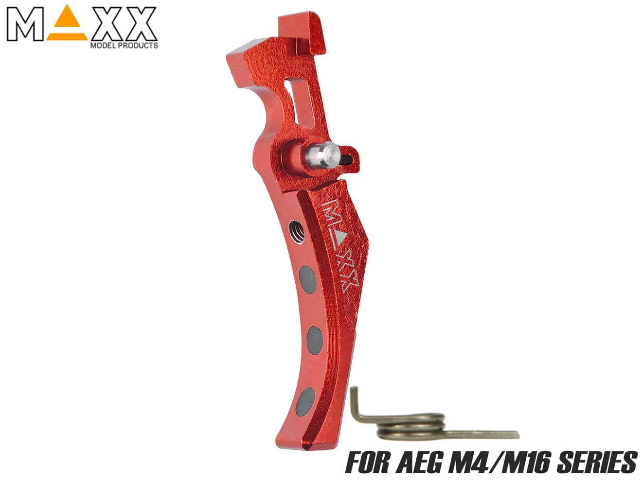 楽天ミリタリーベースMAXX アルミCNC アドバンスド トリガー type D for AEG M4◆レッド各社スタンダード系 電動ガン M4/M16シリーズ対応 GATE TITAN Ver2