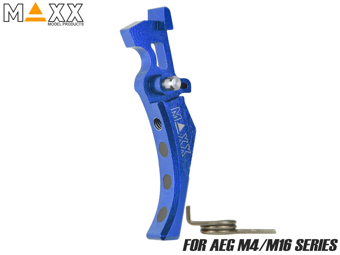 楽天ミリタリーベースMAXX アルミCNC アドバンスド トリガー type D for AEG M4◆ブルー各社スタンダード系 電動ガン M4/M16用 マックス アジャスタブル