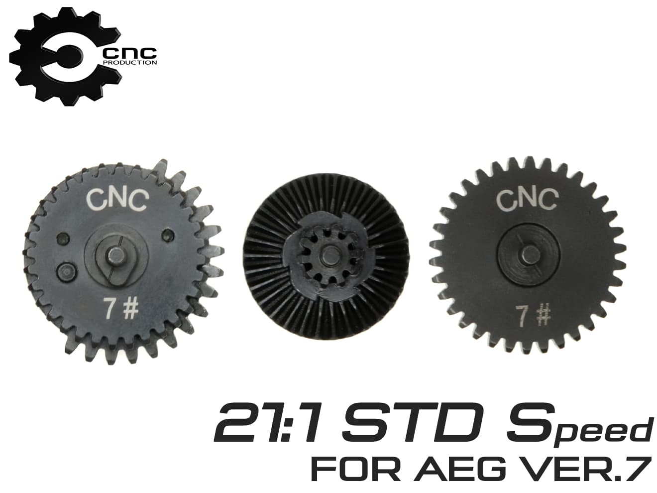 CNC Production スチールCNCギアセット Ver7 STD◆東京マルイ スタンダード電動 M14シリーズ 強化ギア 21：1 V7 メカボックス SOCOM