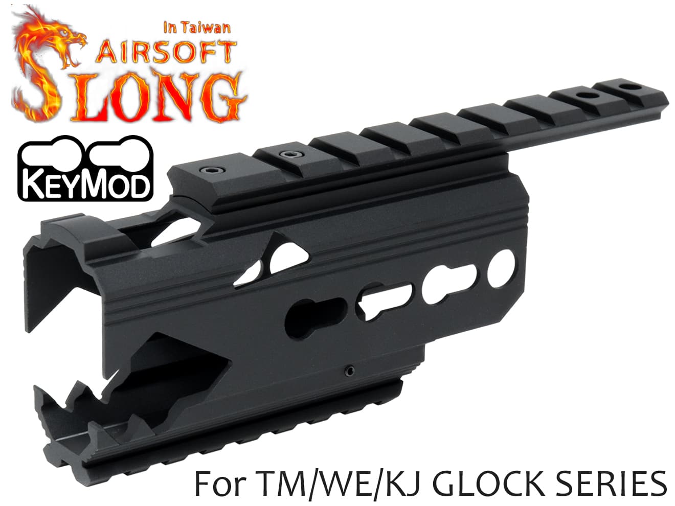 SLONG AIRSOFT グロックシリーズ アルミCNC KEYMOD レール ドラゴンショート◆東京マルイ / WE /KJ GLOCK対応 アンダーレールに簡単取付 ドットサイトマウント