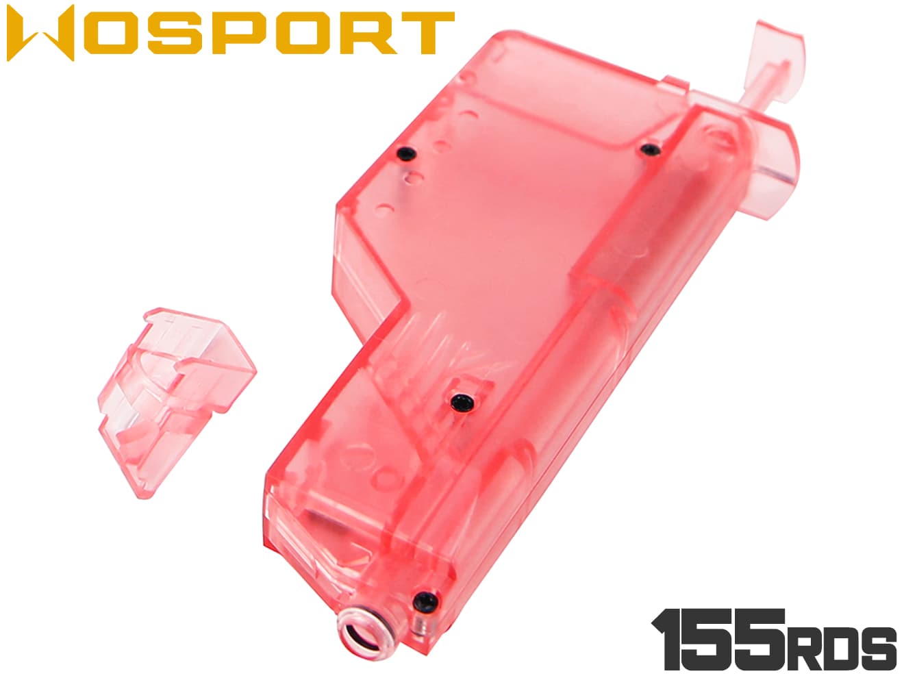 WoSporT ピストルマガジン型 ラージBBローダー 155Rds◆ビービーローダー 6色展開 個性演出 BB弾を素早く装填 ロック機能付 弾数チェックマーク入 pink ピンク