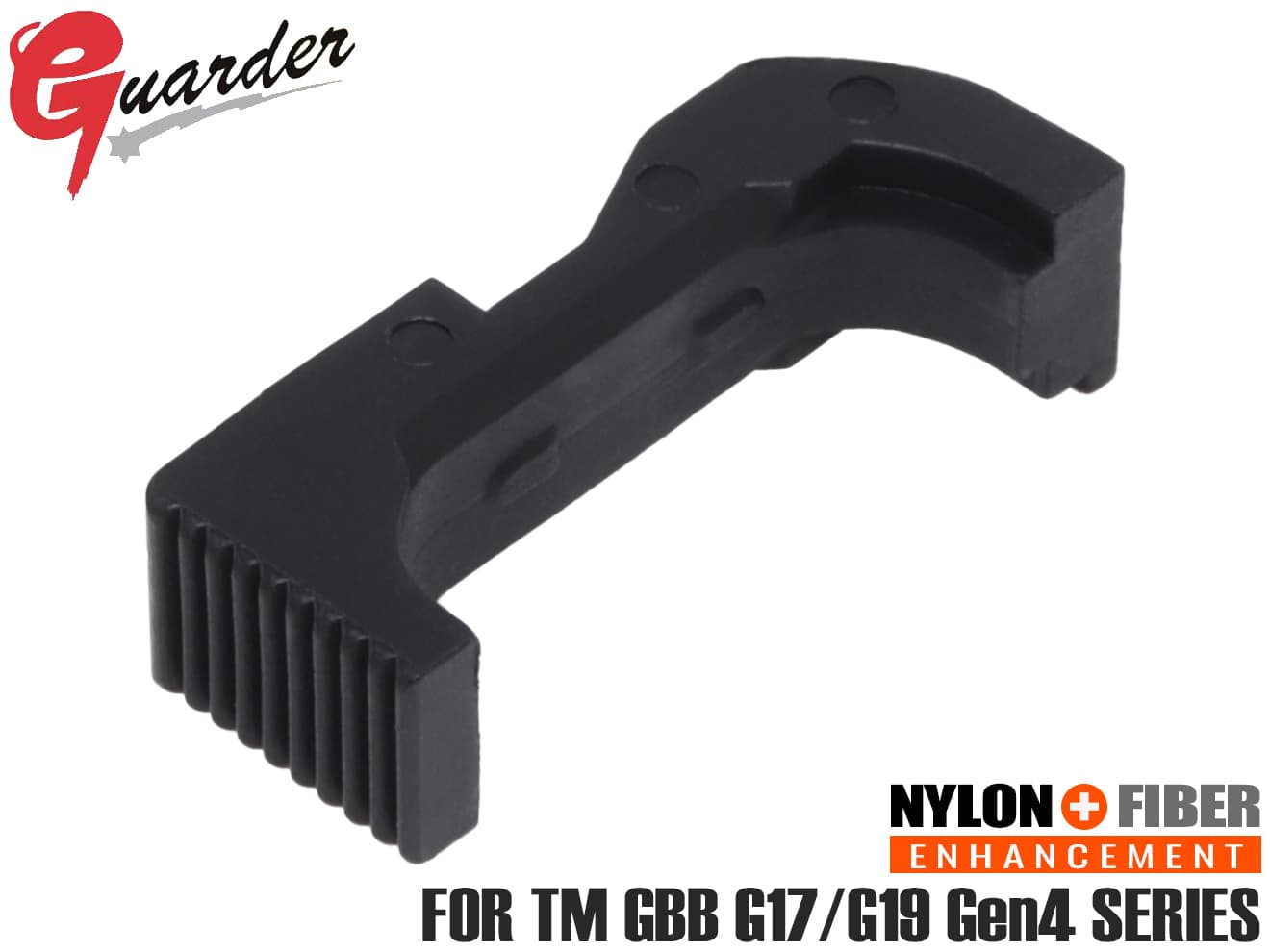 GLK-206(BK)■GUARDER スタンダード マガジンリリース for マルイ G17/G19 Gen4◆ガーダー GLOCK グロック GBB 実銃素材 マットな質感 リアル感/雰囲気アップ