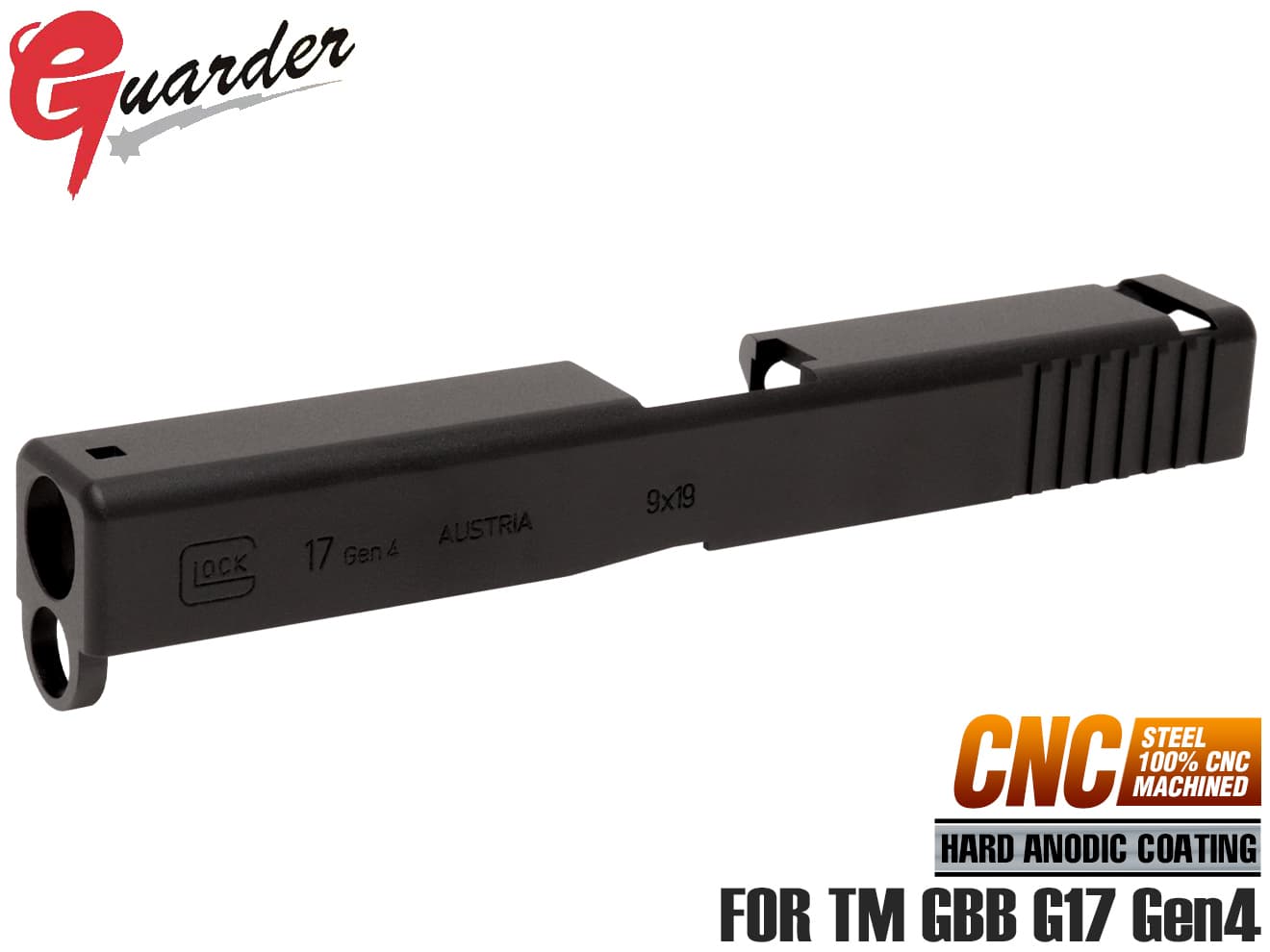 GLK-211(BK)■GUARDER G17 Gen4 9mm アルミCNC スライド for マルイ G17 Gen4◆GLOCK グロック ガーダー ガスブローバック ブラスト処理 マットな質感再現