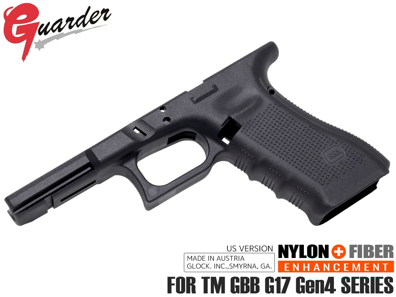 GLK-230(BK)■GUARDER GLOCK Gen.4 オリジナルフレーム US Ver for マルイ G17 Gen4◆GLOCK ガーダー 実銃素材リアルファイバーポリマー ..