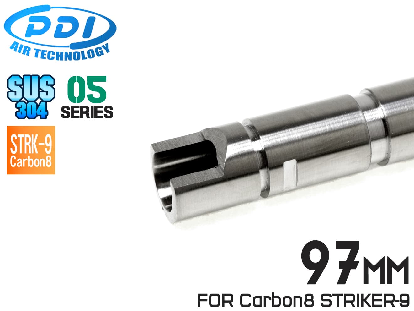 PDI 05シリーズ Carbon8 STRIKER-9専用 超精密 ステンレスインナーバレル(6.05±0.002) 97mm◆カーボン8/専用設計/ステンレス/Carbon8/STRIKER-9