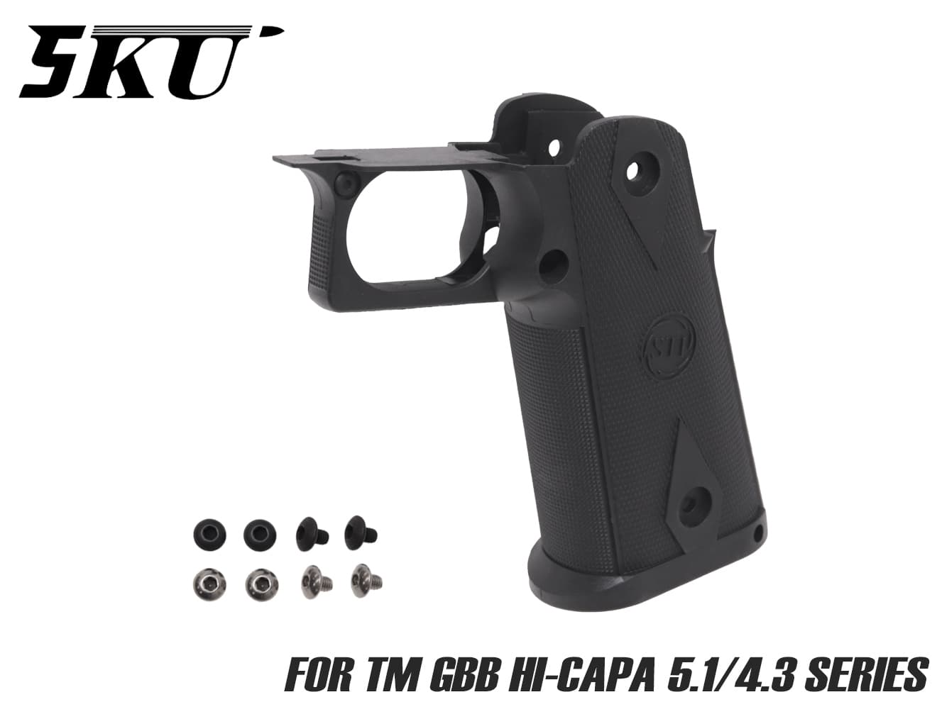 5KU STIタイプ 強化ナイロングリップ for TM Hi-CAPA 5.1/4.3◆ハイキャパ ドレスアップ 強度 質感 リアル カスタム ナイロン リアル スピーディ 取り回し 強化