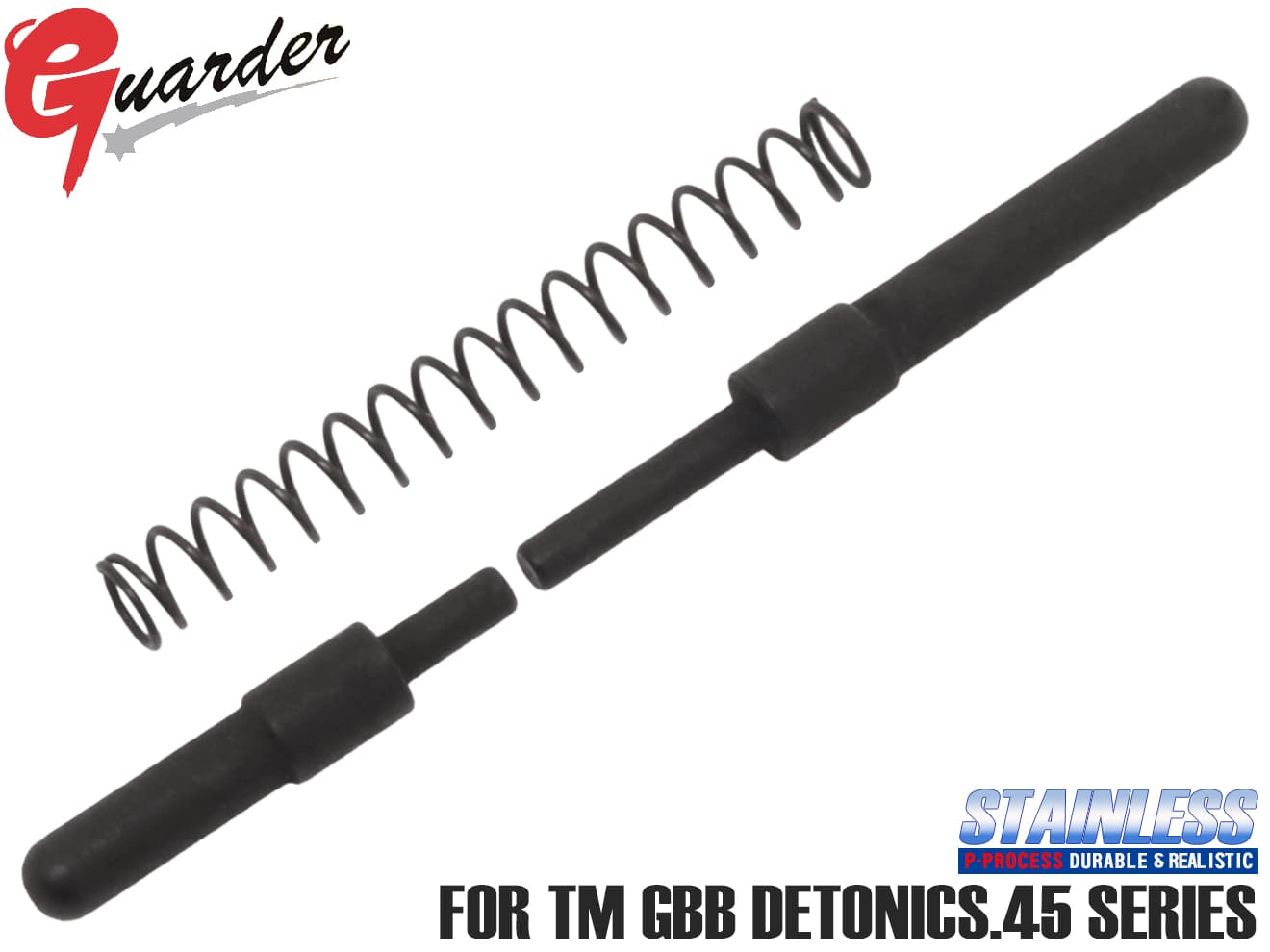 DETONICS-30(BK)■GUARDER ステンレス(P-PROCESS) CNC プランジャーピンセット for マルイ DETONICS .45◆リアルな質感 高い表面硬度 デトニクス CNC 加工 黒染