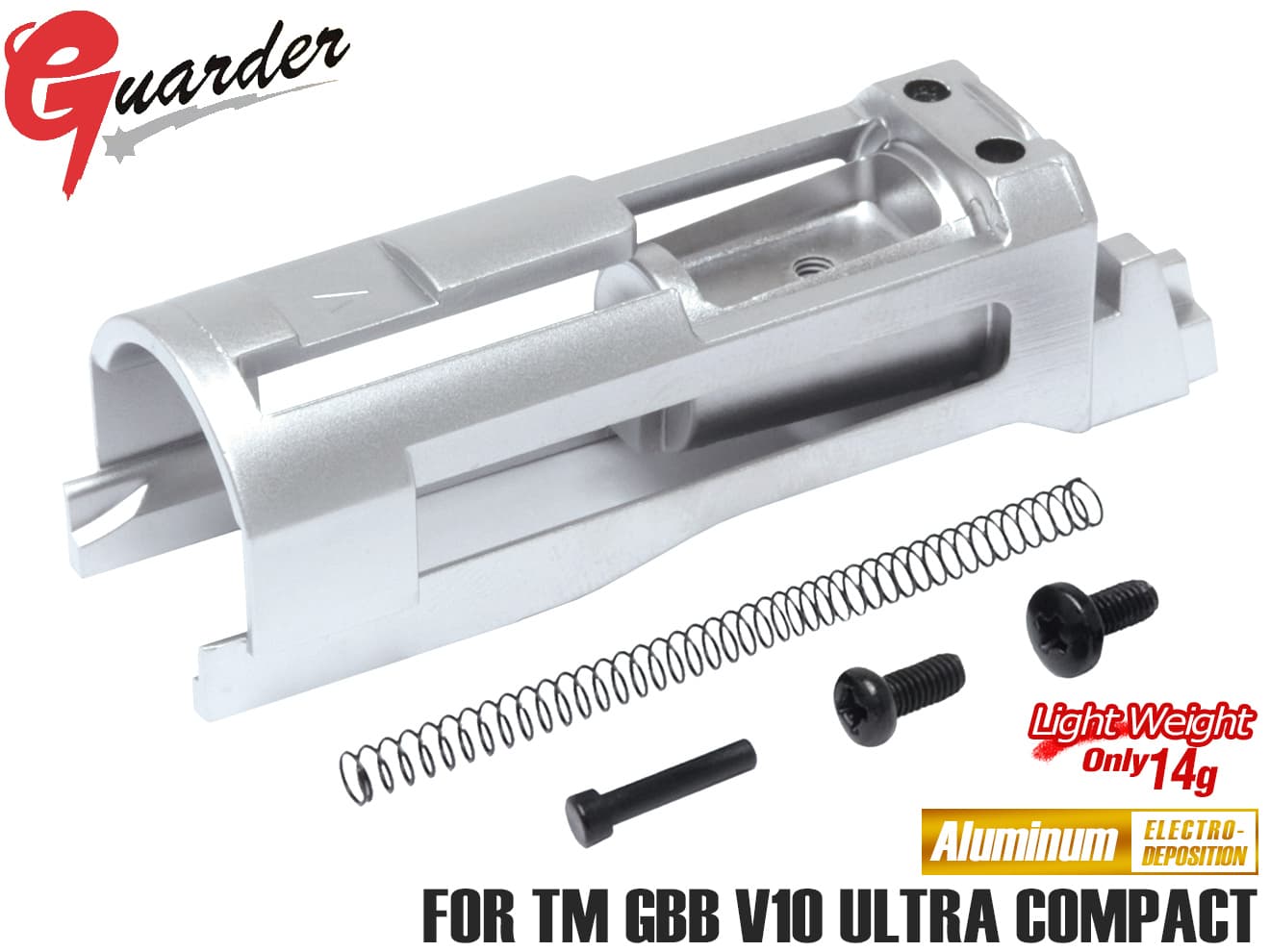 V10-19(A)SV■GUARDER ライトウェイト ノズル ハウジング for マルイ V10◆アルミ製 高耐久 軽量化 ブリーチ ピストン ブローバックハウジング 耐久性 カスタム