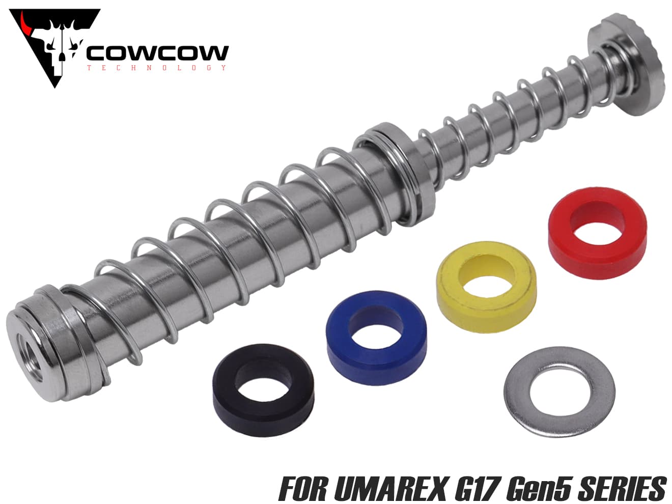 COWCOW TECHNOLOGY ステンレス リコイルスプリングガイド UMAREX G17 Gen5 SV◆CNC リコイル 表面硬度 バッファ 4種類 ストローク量 調整 可能 サイクル 向上