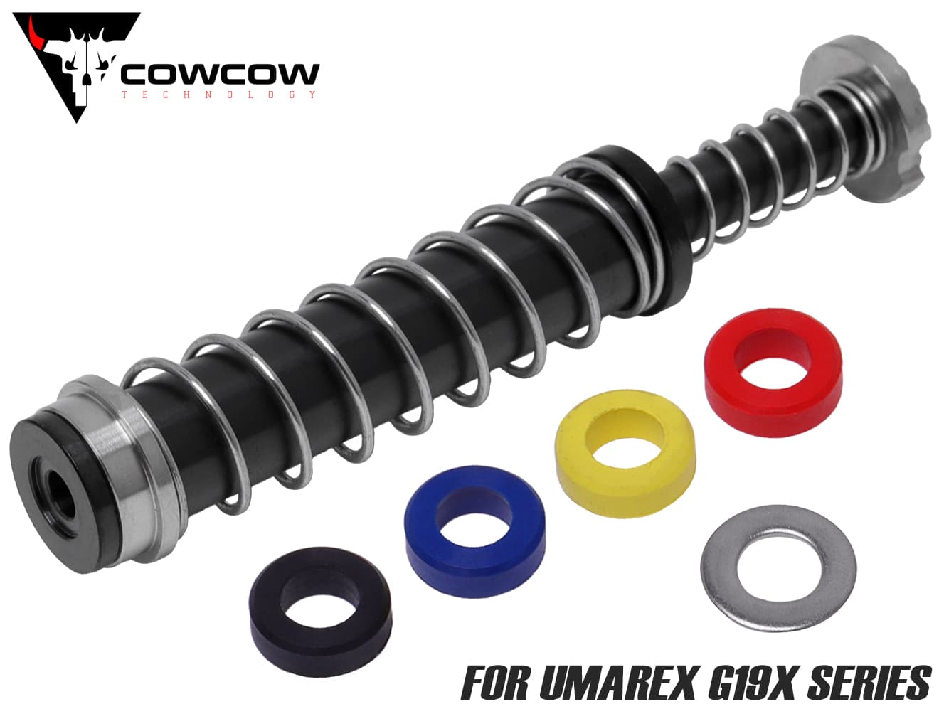 COWCOW TECHNOLOGY ステンレス リコイルスプリングガイド UMAREX G19X TiALN ブラック◆CNC コーティング 表面硬度 バッファ 4種類 ストローク量 調整 可能