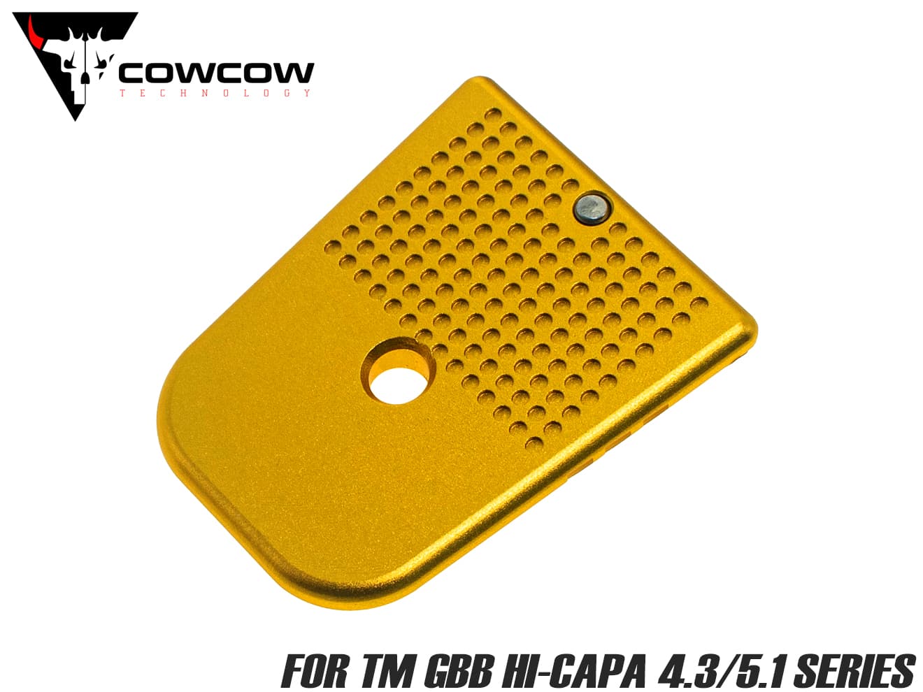 COWCOW TECHNOLOGY D02 ドットタック マガジンベース Hi-CAPA◆ゴールド 簡単 脱着 スライド ロック 搭載 ドットマトリクス 表記スペース マジック 塗料