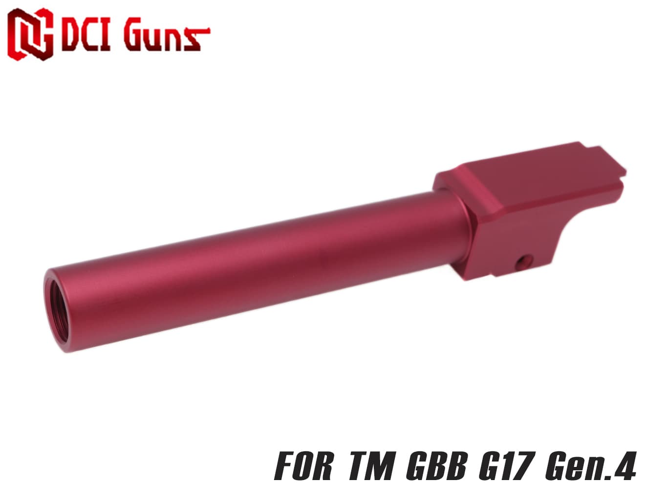 DCI Guns 11mm正ネジ メタルアウターバレル レッド 東京マルイ G17 Gen.4専用 アルミアウターバレル/金属バレル/グロック17/ガスブロ