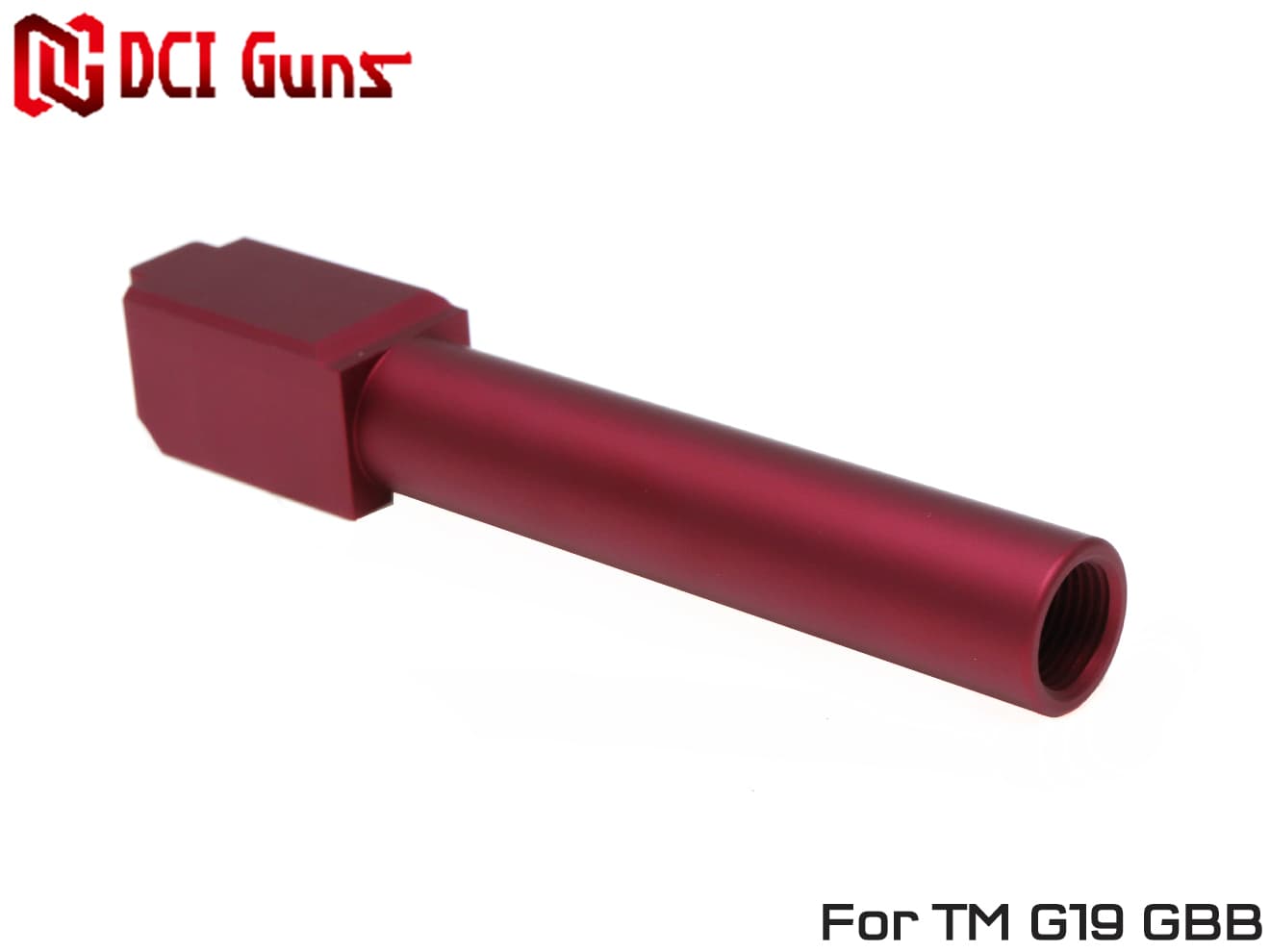 DCI Guns 11mm正ネジ メタルアウターバレル レッド TM G19 Gen.3/Gen.4◆アウターバレル/アルミアウターバレル/ガスブローバック/グロック