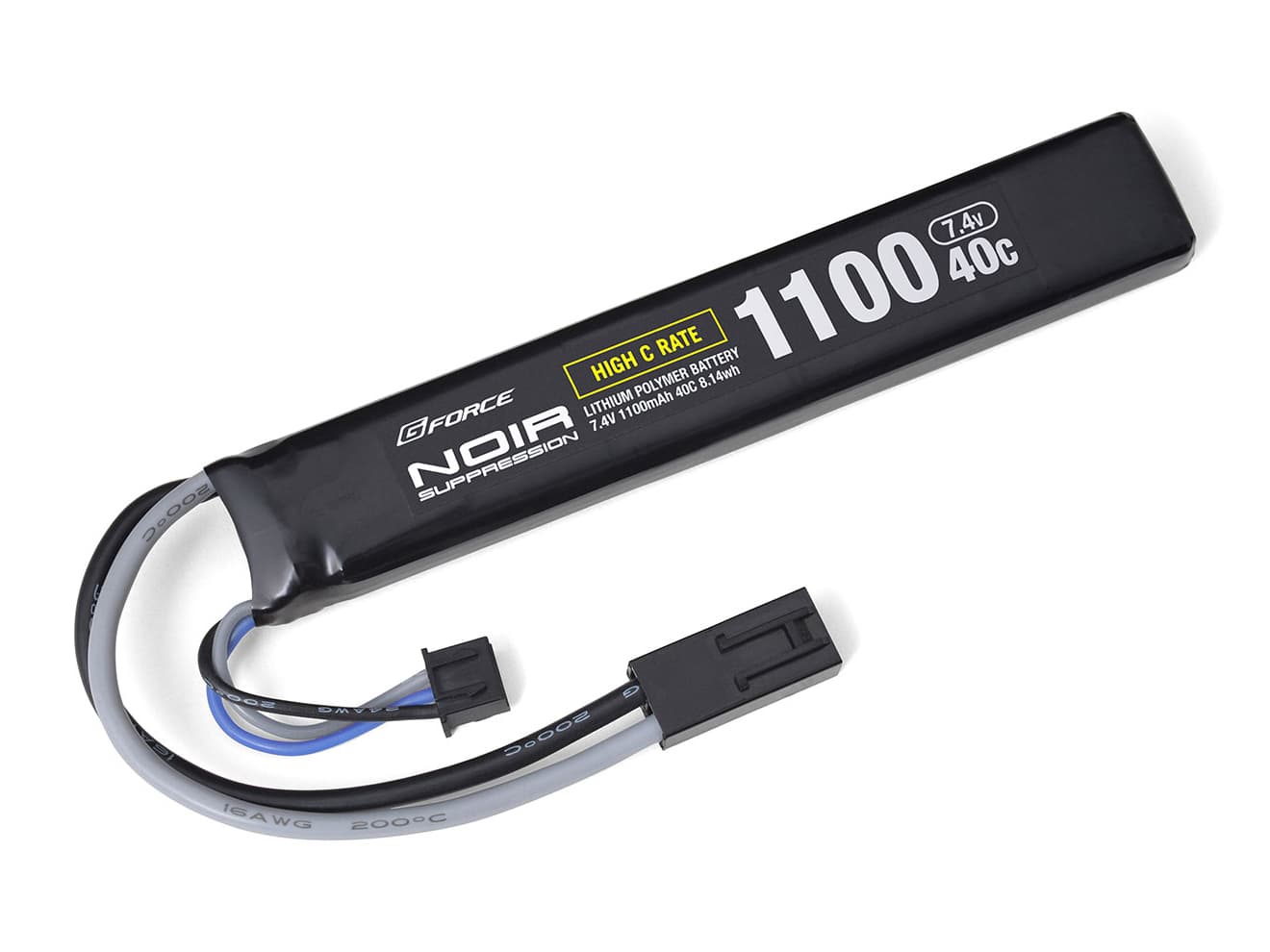 G-FORCE Noir Suppression LiPo 7.4V 1100mAh 40C ストックイン スティックタイリポバッテリー/優れた放電特性/G-フォースプ◆