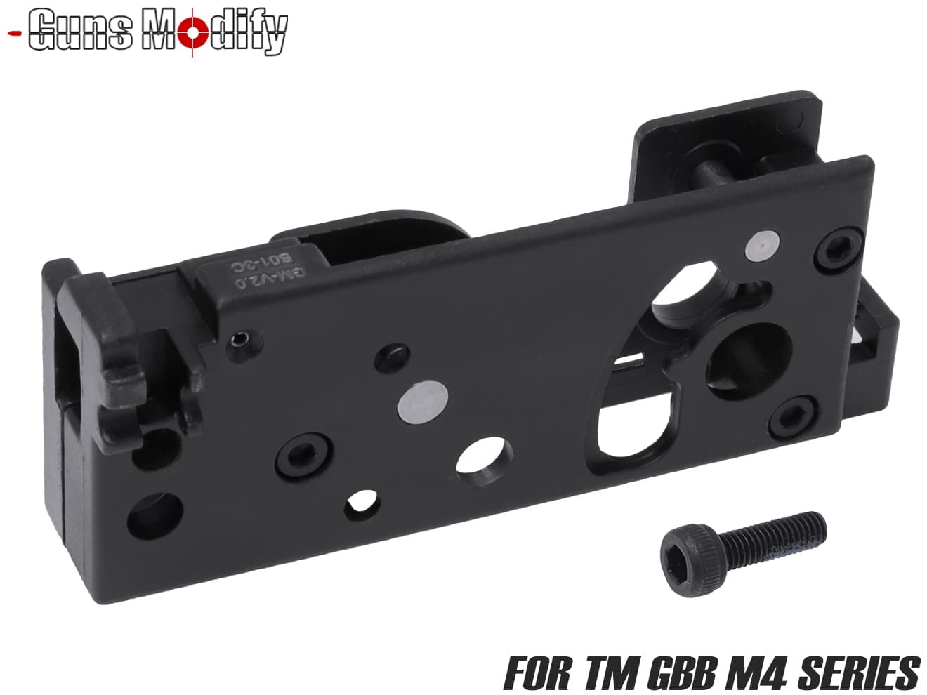 Guns Modify 亜鉛ダイキャスト カスタムトリガーボックス for TM GBB M4◆ロワー 固定ステー 配置 左ケース ステー厚み 増加 強度 アップ リペア 強化パーツ