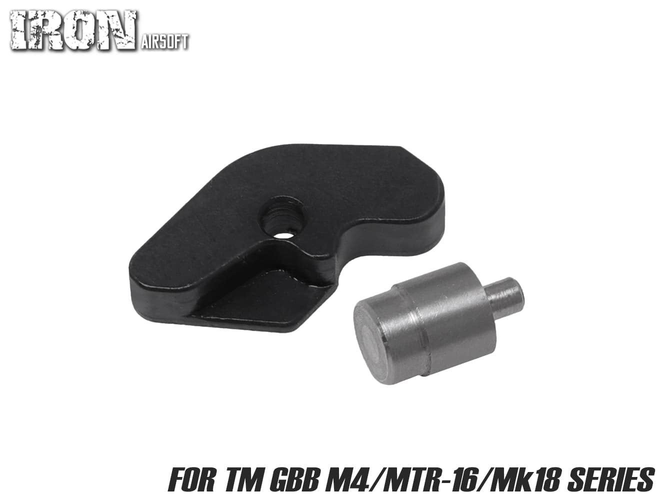 IRON AIRSOFT スチールCNC ボルトキャッチC for TM GBB M4◆スチール CNC加工 強度 精度 アップ スチール素材 2ピース 構造 回転 抵抗減 パーツ ハードリコイル 1