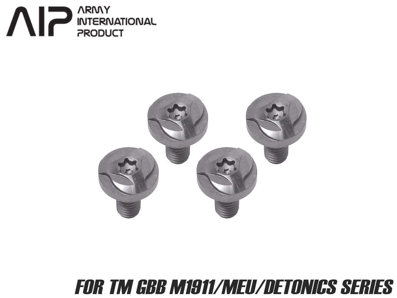 AIP スチール グリップスクリュー タイプ3 トルクス M1911/MEU/DETONICS◆質感 強度 アップ トルクスヘッド ナメにくい 質感 精度 工具 ..