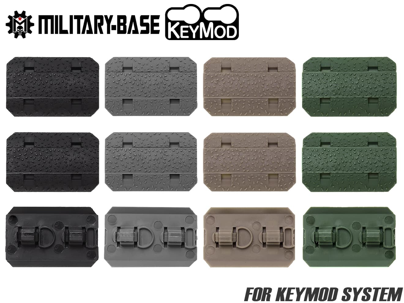 MILITARY BASE KEYMOD カバーKIT type2◆パネル 本体 固定用 クリップ 2ピース 構造 装着 カスタム カラフル RAS レール 保護 グリップ力 向上 オリジナル