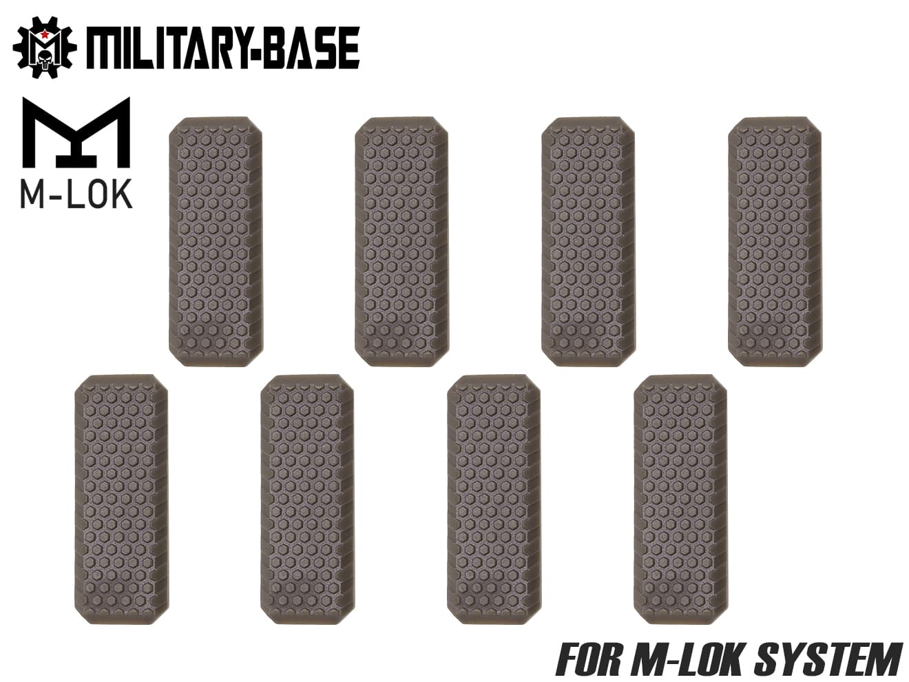 MILITARY BASE M-LOK スリムカバーKIT type1◆スリムサイズ ディンプル DE レール 工具 不要 固定 RAS 保護 カスタム パネル キット オリジナル グリップ力