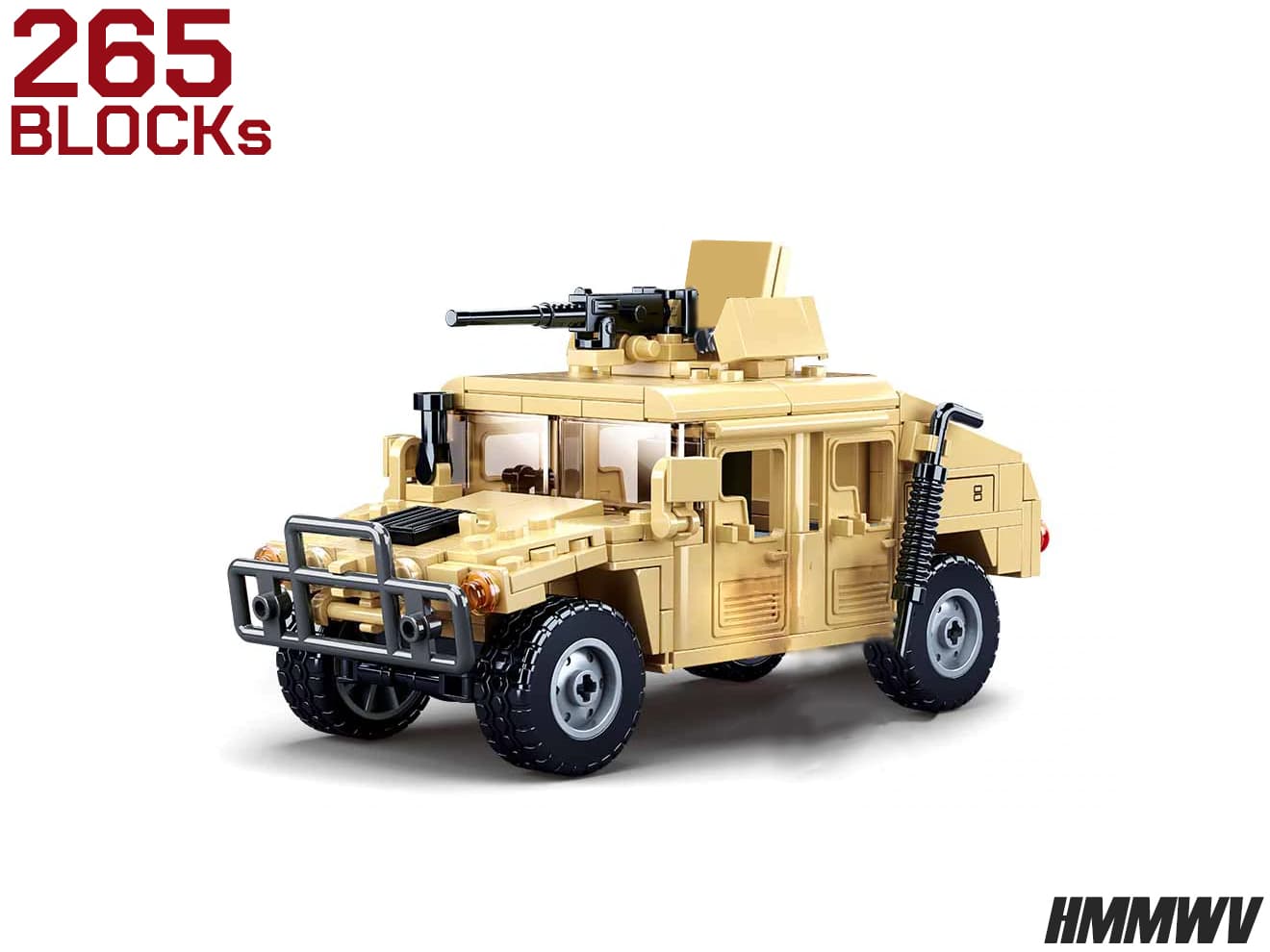 AFM HMMWV ハンヴィー 265Blocks 軍用車両 装甲車 ポピュラー 増加装甲 M1151風 ブロック 知育 玩具 プレゼント 子供 おもちゃ インテリア 組み立て オブジェ