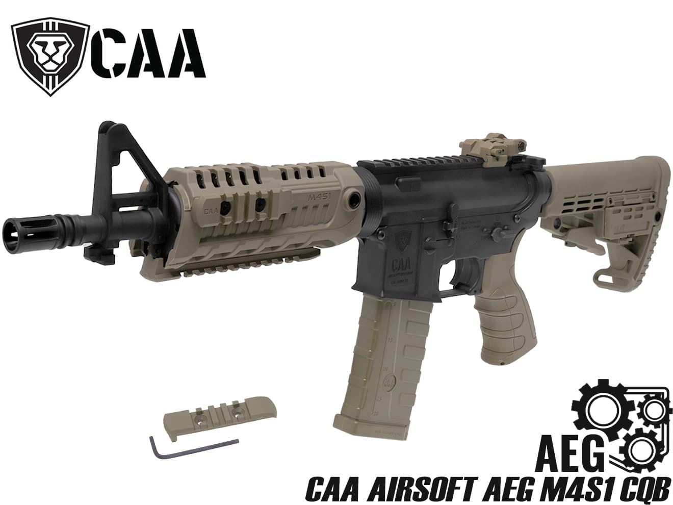 楽天ミリタリーベースCAA AIRSOFT AEG M4S1 CQB ライフル スポーツライン◆CQBライフル ポリマー レシーバー 軽量 20mm レール アウターバレル 10.5インチ 強度 ストック グリップ