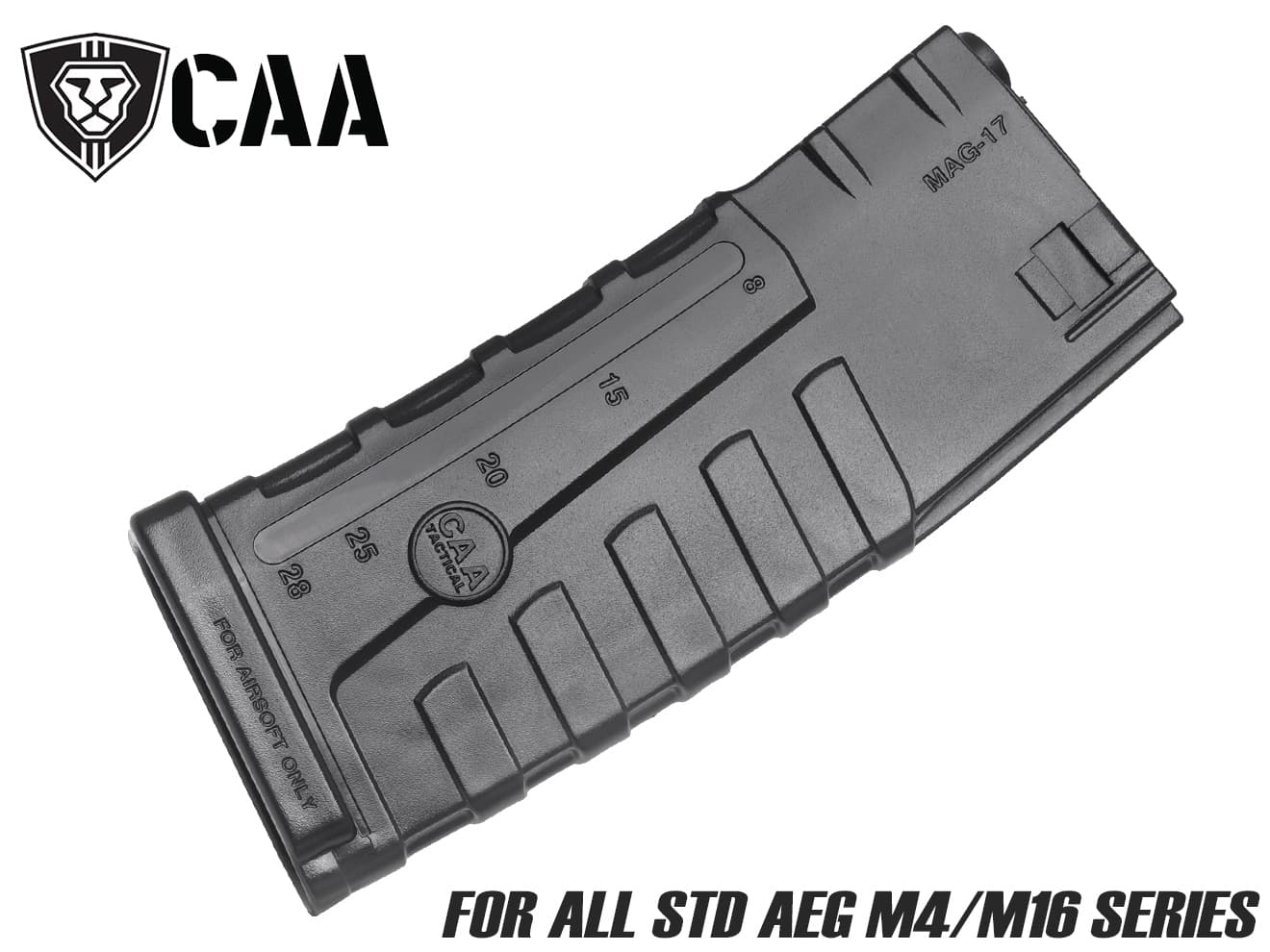 CAA AIRSOFT 140Rds スプリングマガジン◆スプリング式 インナー 140発 BB弾 装填可能 リロード性 軽量 ABS製 マガジン 手 馴染む デザイン バンパー形状 実戦