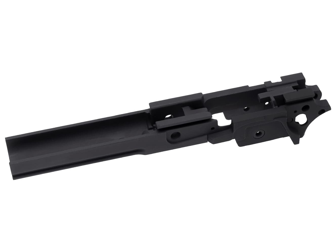 ミリタリーベースのCAPA-61(B)■GUARDER アルミ 軽量ミッドフレーム ノーマーキング for TM GBB Hi-CAPA4.3◆ブラック 表面 硬度 耐候性 向上 ダイキャスト NC 加工 精度 軽量｜アングル2