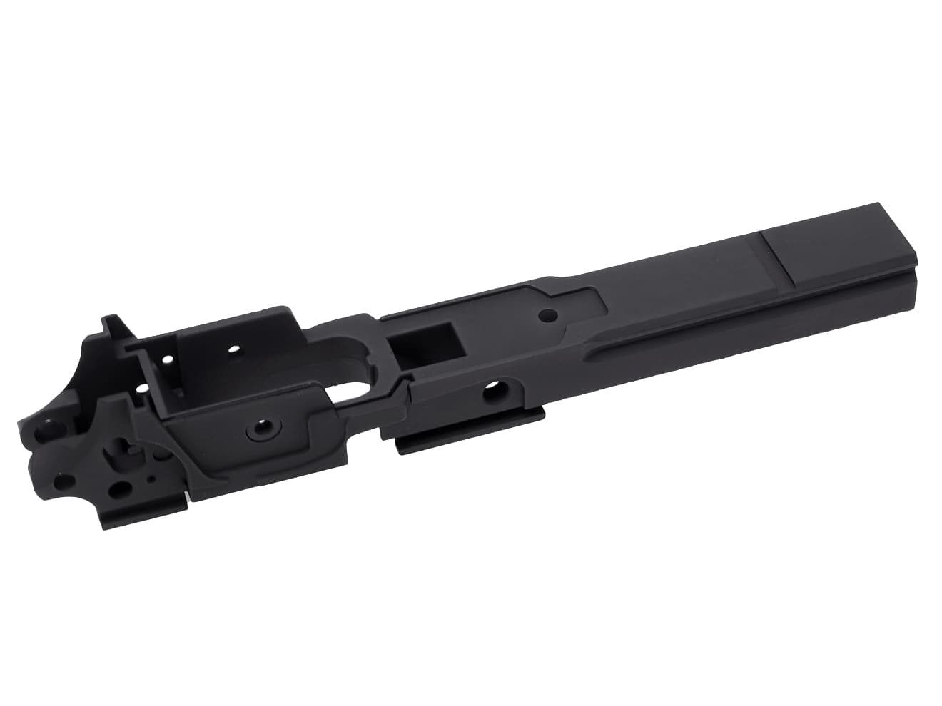 ミリタリーベースのCAPA-61(B)■GUARDER アルミ 軽量ミッドフレーム ノーマーキング for TM GBB Hi-CAPA4.3◆ブラック 表面 硬度 耐候性 向上 ダイキャスト NC 加工 精度 軽量｜アングル3