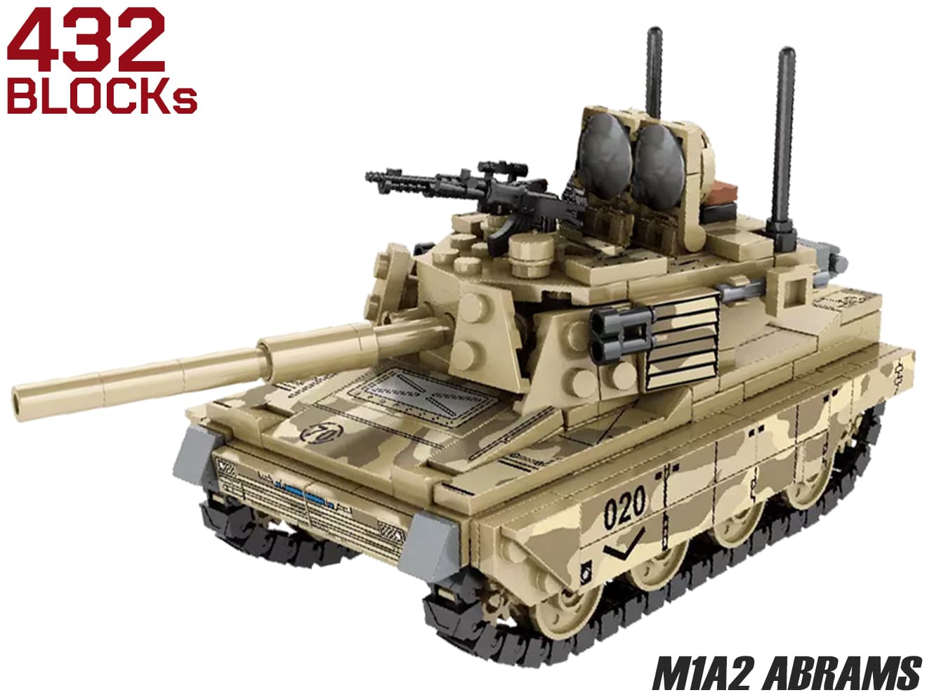 AFM M1A2 エイブラムス 主力戦車 432Blocks◆リアル 再現 戦闘力 楽しく 組み立て 飾れる お子様 知育 玩具 おもちゃ プレゼント キット..