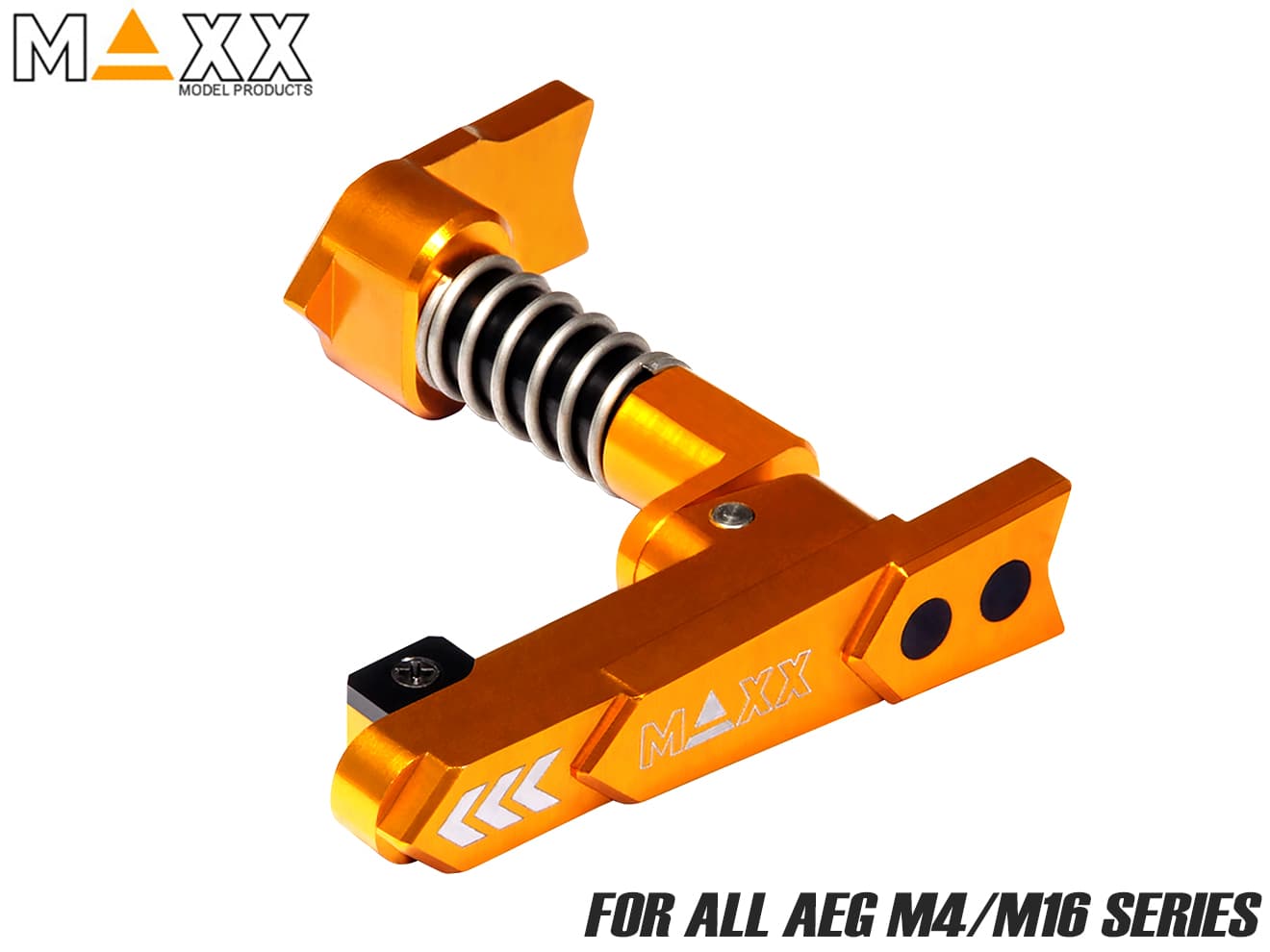 MAXX アルミCNC アドバンスド マガジンキャッチ Style A for AEG M4◆耐久性 軽量化 操作性 強度 精度 カスタム 左利き アルマイト スピード シューティング
