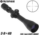 MILITARY BASE 3-9×40MD ライフルスコープ 1インチボディ◆耐衝撃 防水 アンチフォグ 多層 コーティング レンズ レティクル ミルドットタイプ スペック ボディ