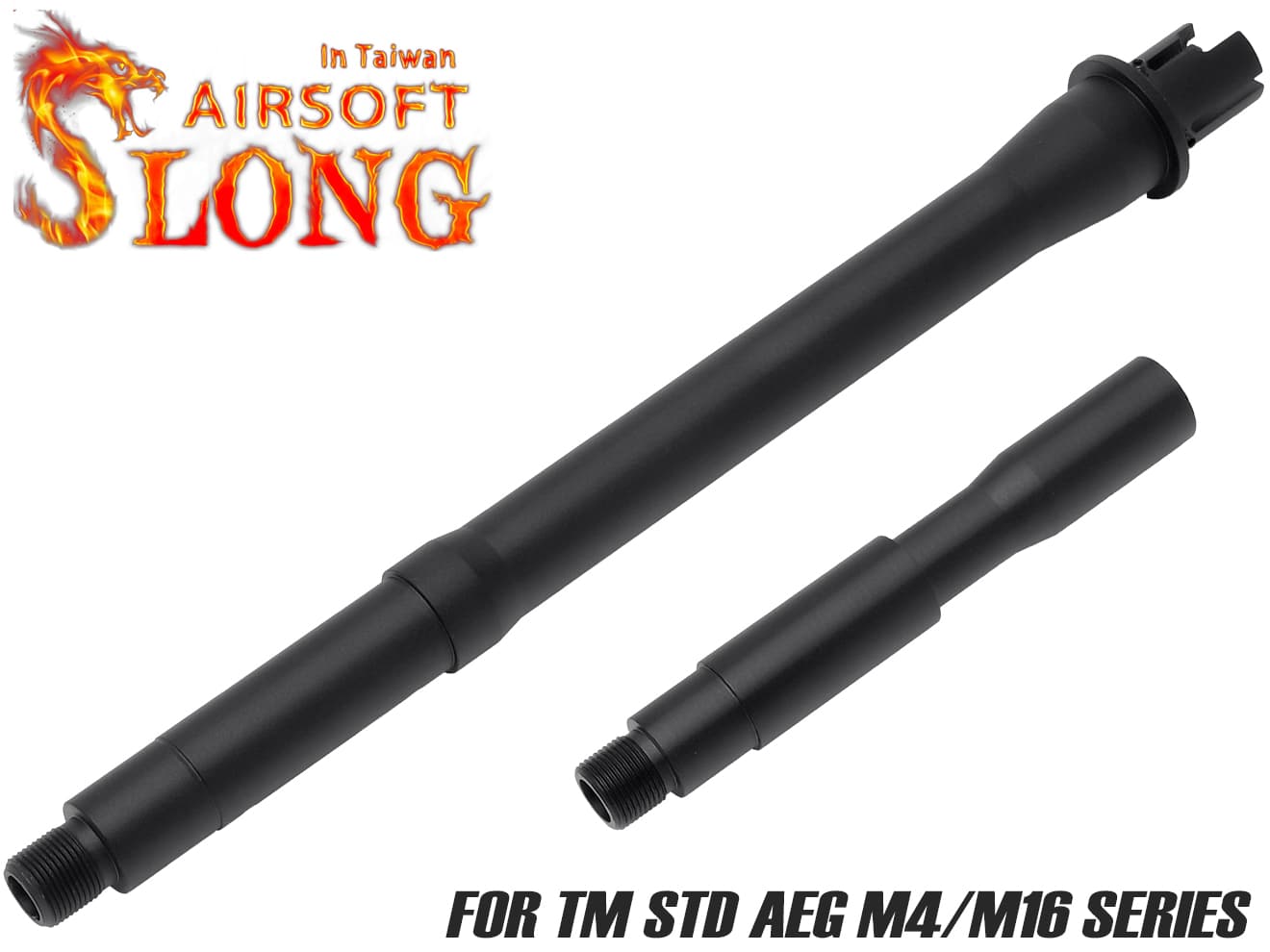 SLONG AIRSOFT アルミCNC 10.5/14.5インチ 2WAY ワンピースアウターバレル for AEG M4 ブルバレル形状 強度 バレル 剛性 軽さ リアル サイズ カービン レングス