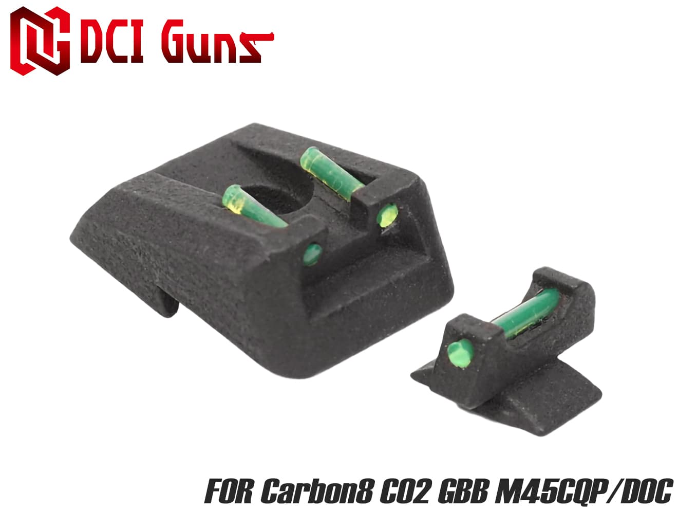 DCI Guns 集光サイト iM Carbon8 M45CQP用◆GBB M45CQP DOC ガスブロ サイトセット 視認性 集光性能 三面採光 レーザーカット フロント..