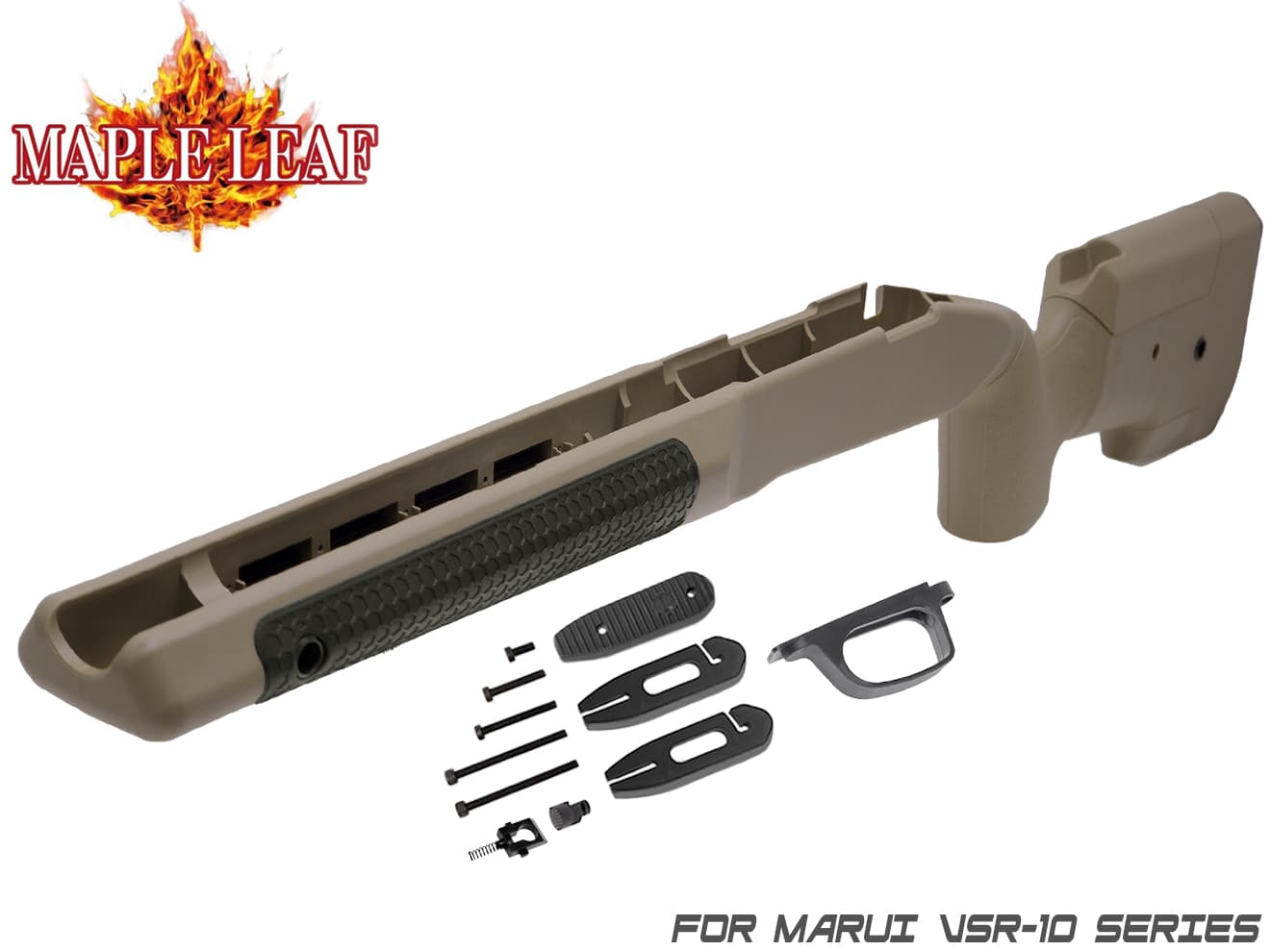 Maple Leaf MLC-S1 ライフルストックキット for VSR-10◆M-LOK サイドパネル 東京マルイ MARUI STOCK フルアジャスタブル化 調整 グリップ シャーシ M40A3