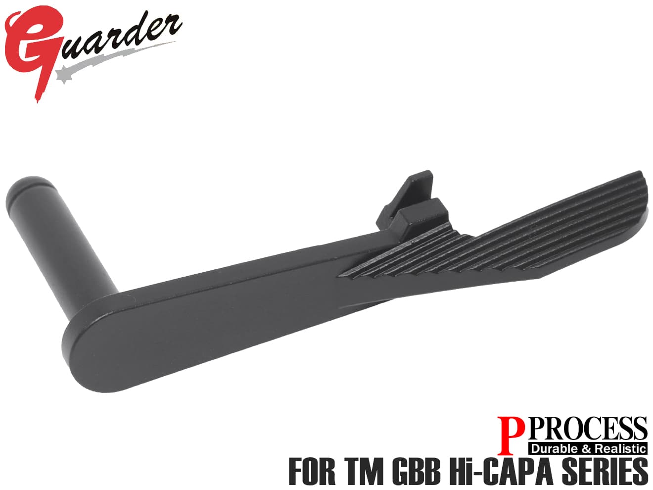 CAPA-77(BK)■GUARDER スチール スライドストップ Gold Matchスタイル Hi-CAPAシリーズ◆東京マルイ MARUI TM GBB ガスブロ 強化 レバー ボタン 延長 操作性 外装