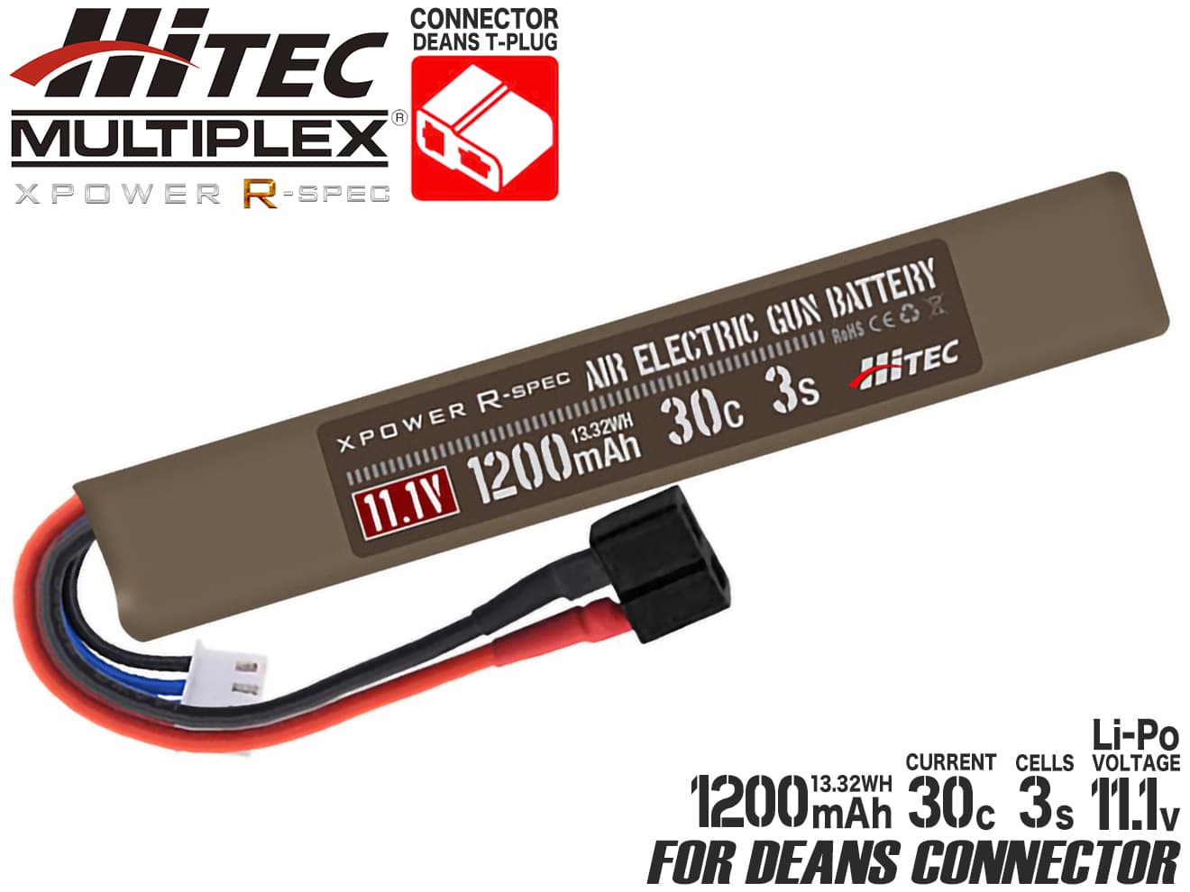 ハイテック Li-Po 11.1V 1200mAh 30C 3S(デ