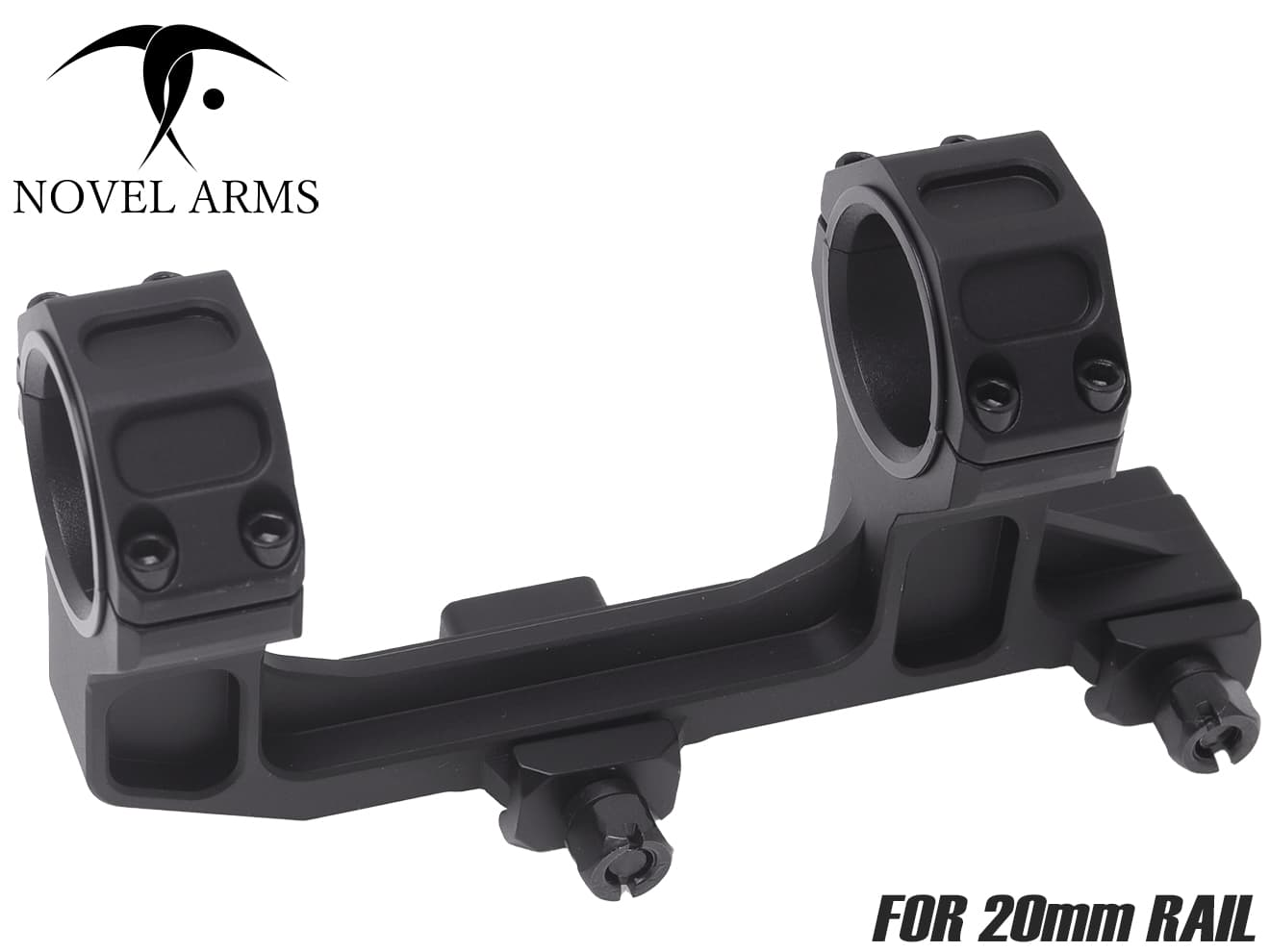 NOVEL ARMS AR-15 ワンピース ハイマウント 30mm径/1インチ対応 BK ブラック リングマウント マウントリング 20mm レール ライフルスコープ CQB CQC 近距離戦闘