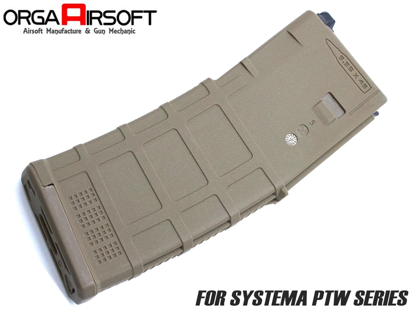 ORGA AIRSOFT GEN3タイプ トレポン用 120連マガジン◆FDE PMAG Gen3タイプ SYSTEMA PTW デザイン ボルトストップ カスタム スペアマガジン 予備 スプリング式