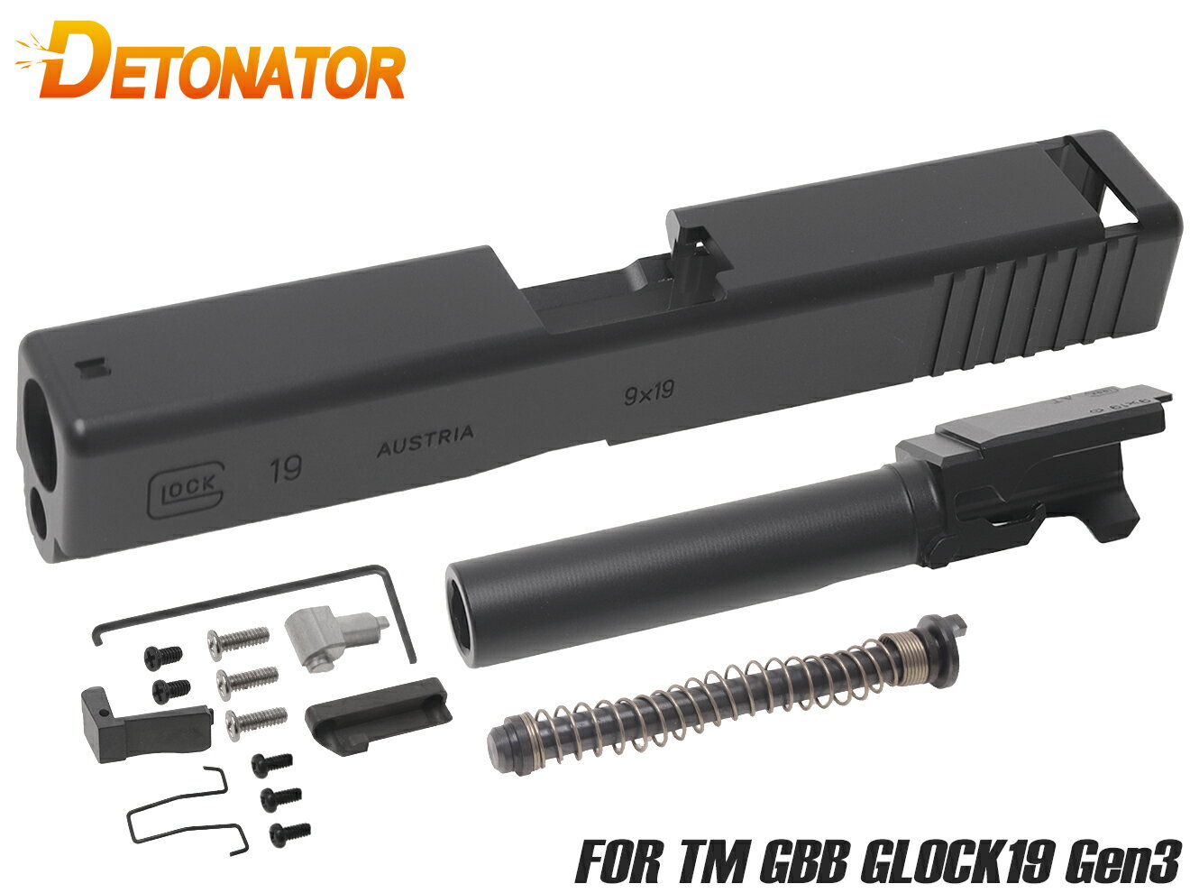 DETONATOR アルミCNC スライドキット G19 Gen.3 スタンダード スタンプ刻印 2022Ver. For 東京マルイ G19 Gen3 MARUI GBB ガスブロ 刻印 リアル 再現 カスタム