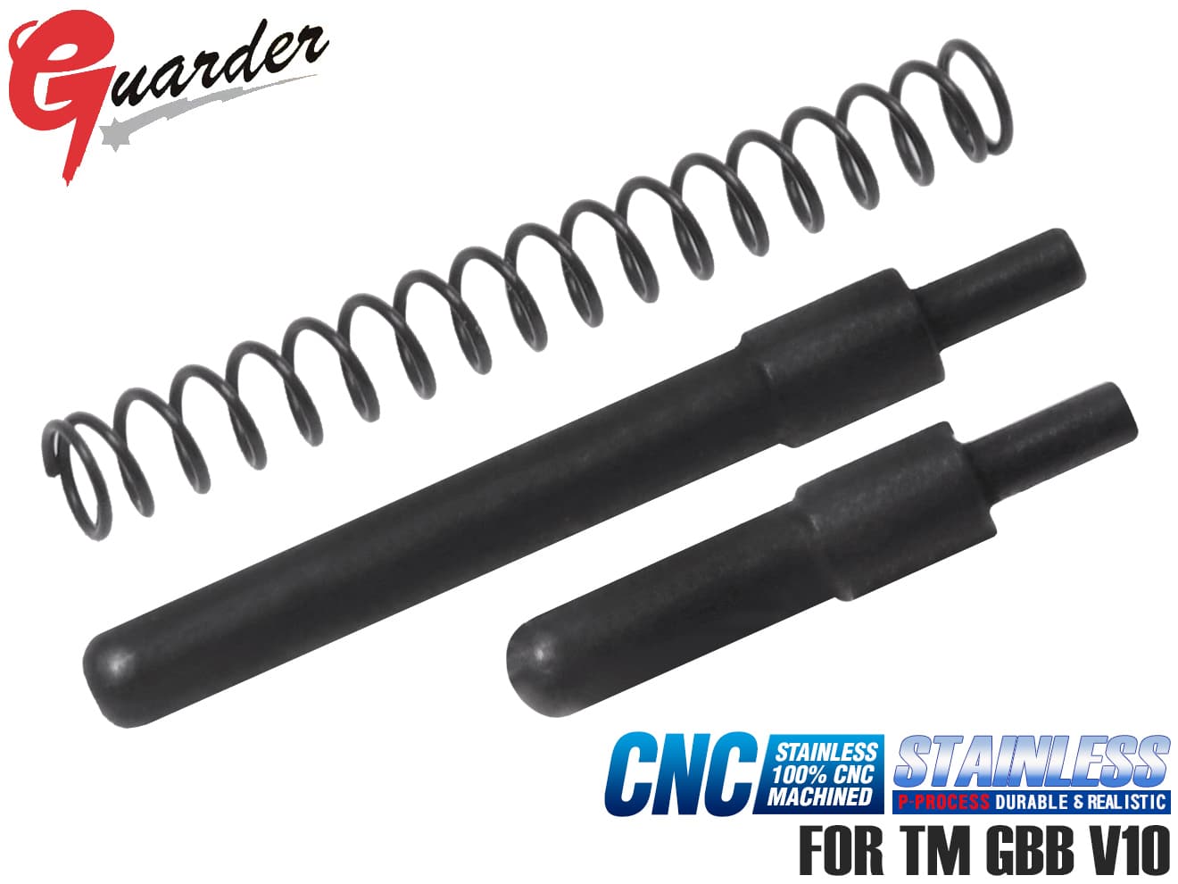 V10-30(BK)■GUARDER ステンレスCNC プランジャーピンセット for マルイ V10◆東京マルイ MARUI GBB リアル 質感 耐食性 アップ リペア 予備 スペア カスタム