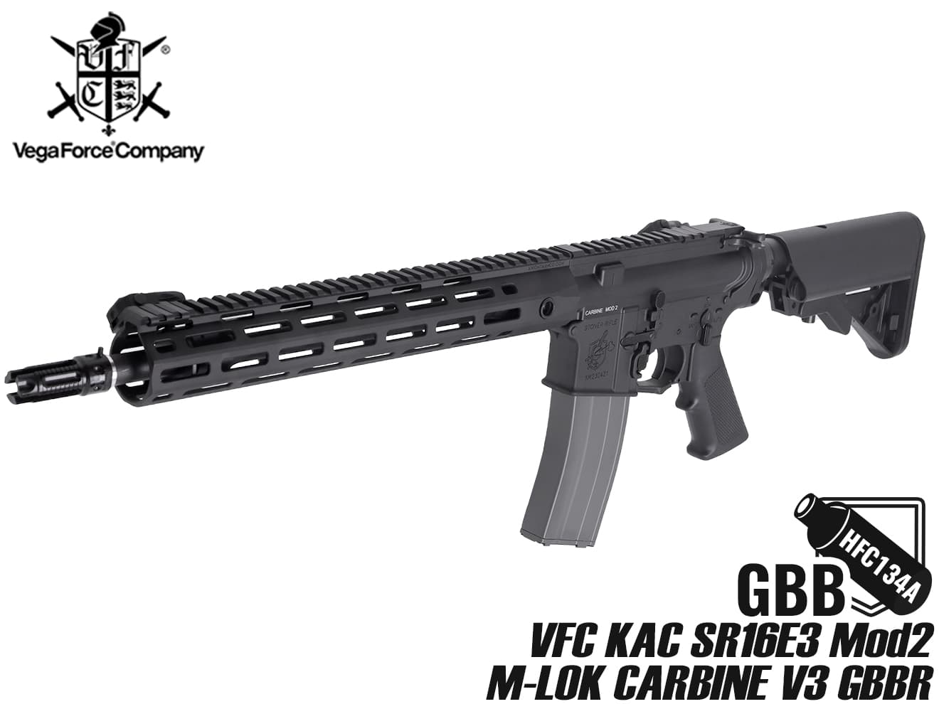 VFC KAC SR16E3 Mod2 M-Lok CARBINE V3 GBBR (JPver./Knight's Licensed)◆ガン 本体 GBB ガスブロ KAC RIS HOP調整 刻印 ハンドガード フルオート E3ボルト