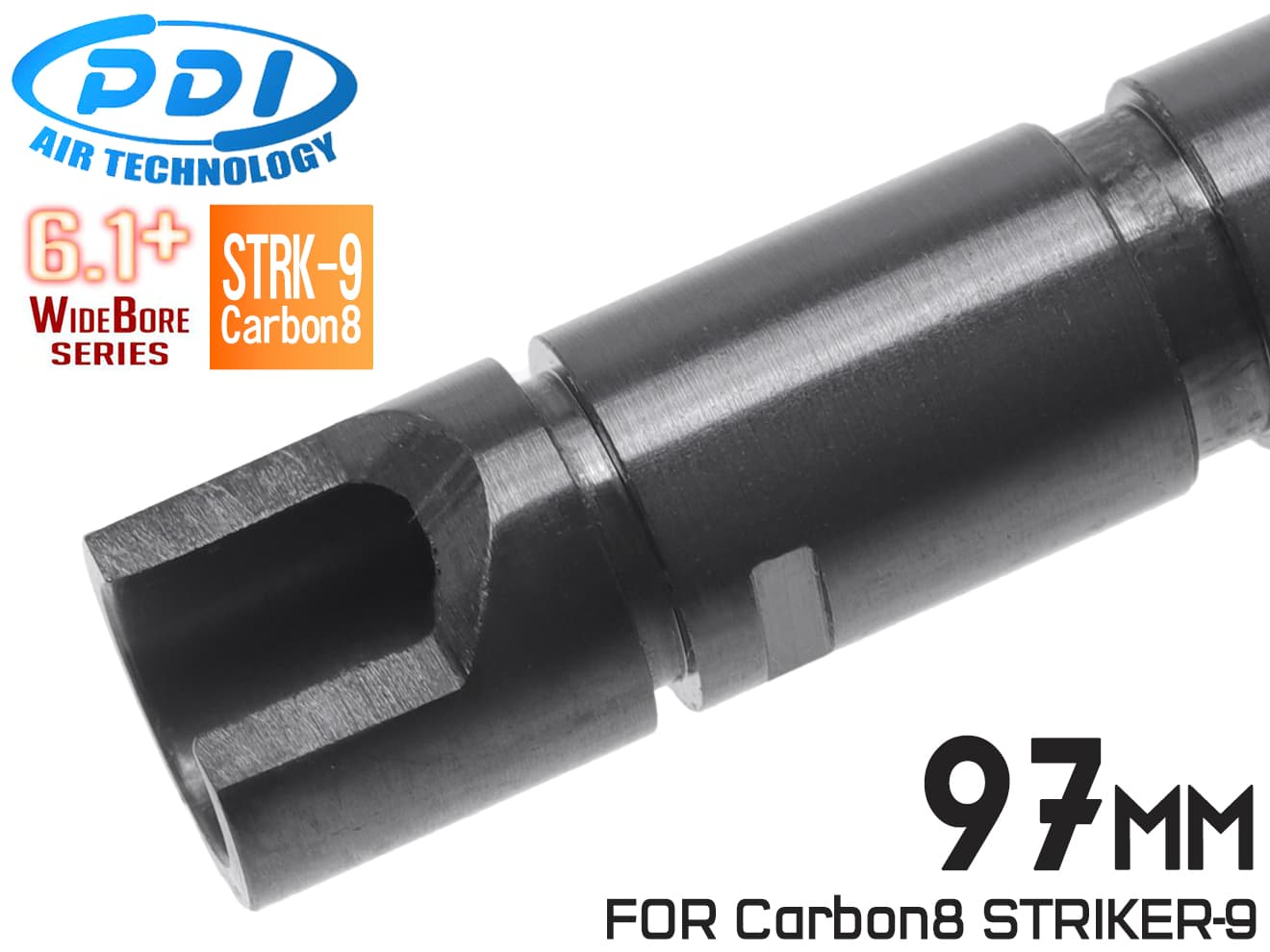 PDI WIDEBOREシリーズ 6.1+ Carbon8 STRIKER-9専用 GBB ルーズ インナーバレル(6.1±0.007mm) 97mm◆ガスブロ ワイド カスタム 専用形状 カスタム パーツ 内部