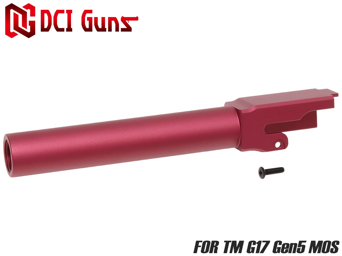 DCI Guns 11mm正ネジメタルアウターバレル マルイ G17 Gen.5 MOS用◆レッド RED MARUI GBB ガスブロ GLOCK CW カスタム パーツ ドレスアップ トレーサー 内ネジ