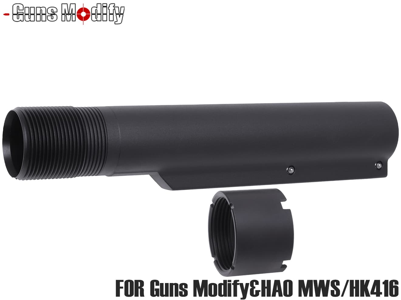 Guns Modify HK416A5 アルミCNC MIL-SPEC バッファチューブ for GM/HAO GBB M4 MWS◆ストックパイプ ガスブロ ガス カスタム 強化 パーツ ワンピース ボディ 強度