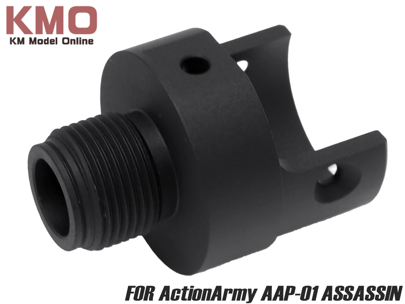 KM企画 ACTION ARMY ガスブローバック AAP-01 アサシン用サイレンサーベース 14mm逆ネジ◆コンバーター CCW サプレッサー アウターバレル 消音化 パーツ カスタム